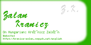 zalan kranicz business card